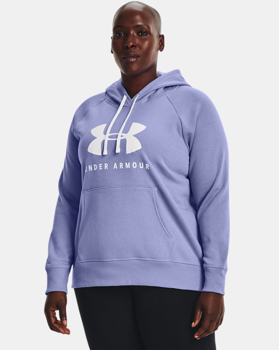 Women's UA Rival Fleece Sportstyle Graphic Hoodie, Purple, pdpMainDesktop image number 0